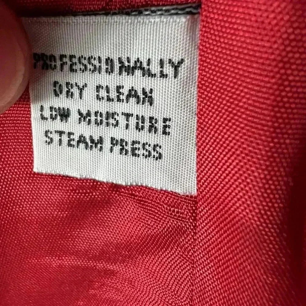 DUMAS Womens Sz XL 100% Pure Wool Blazer Lined Holiday Red Career Wear Old Money - Picture 15 of 16
